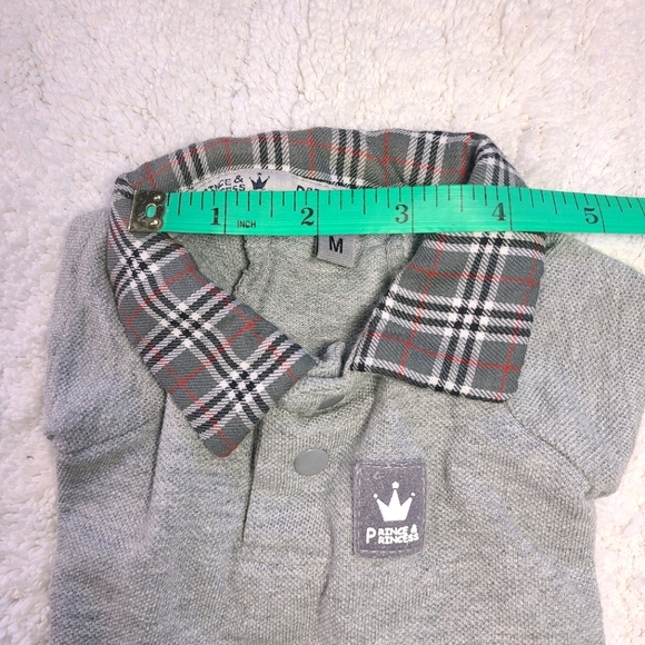 Dog Gray Polo Shirt with Checkered Collar - Picture 6 of 6